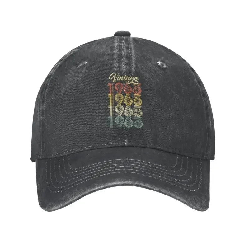 

Personalized Cotton Vintage 1963 Baseball Cap Outdoor Women Men's Adjustable 60 Years Old Gifts 60th Birthday Dad Hat Summer