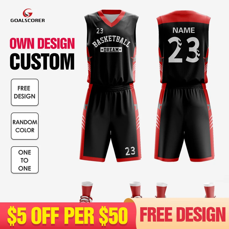 

Wholesale Odm Oem Cheap Basketball Wear Custom Sublimation Basketball Jersey Mens Oversized Red Black Basketball Uniform Shirt