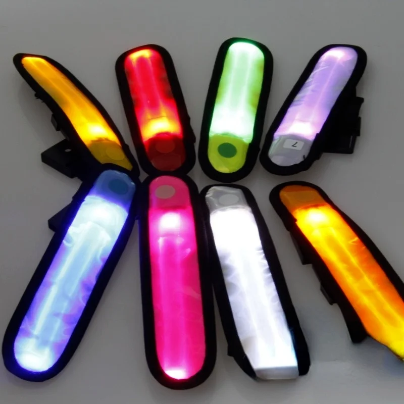 

LED Luminous Arm Band Flash Armband 4cm Lattice Armband Optical Fiber Armband Pet Fabric Belt Luminous Led Armband