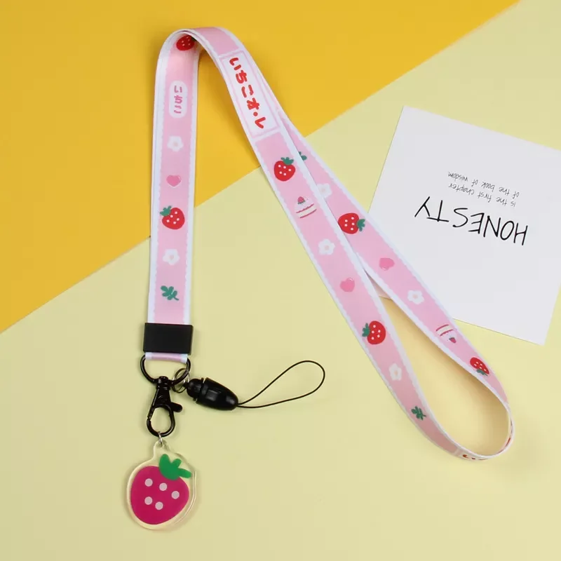 

Cute Fruit Lanyard For Keys Lemon Phone Straps ID Card Pass Gym USB Badge Holder Cartoon Keychain Lanyards Neck Straps Hang Rope