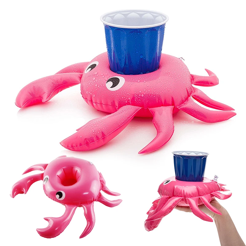 

Summer Water Sport Crab Inflatable Pool Drink Holders Float Floating Premium Crab Cup Perfect Water Inflatable Cup Holder