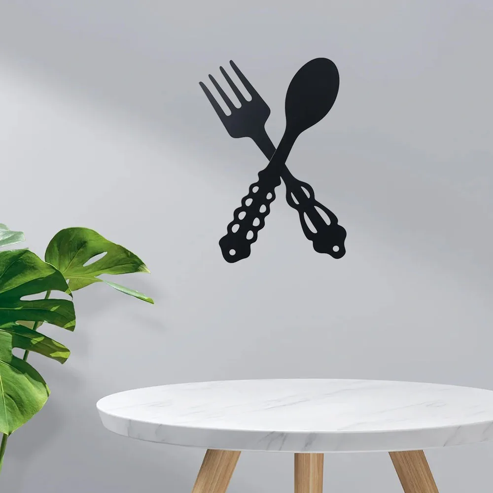 Элегантная металлическая настенная подвеска: вилка и ложка кухонный декор