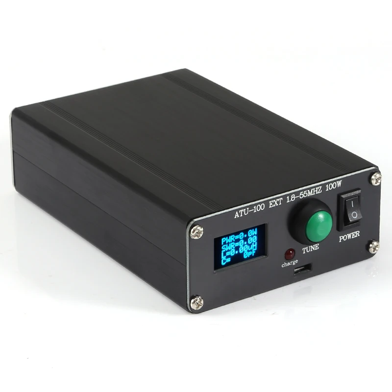 Cena Gotowy ATU-100 1.8-50MHz ATU-100mini Automatyczny Tuner Antenowy N7DDC 7x7 + Mini 0.96 OLED + Metalowa Obudowa + Bateria 1350MA