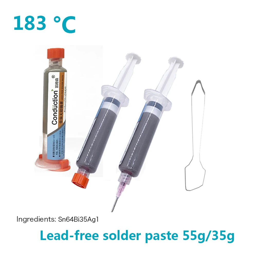Lead-free 183℃ Silver Solder Paste For Soldering For PCB IC BGA Medium Temperature Mobile Phone Repair Welding flux Tin cream