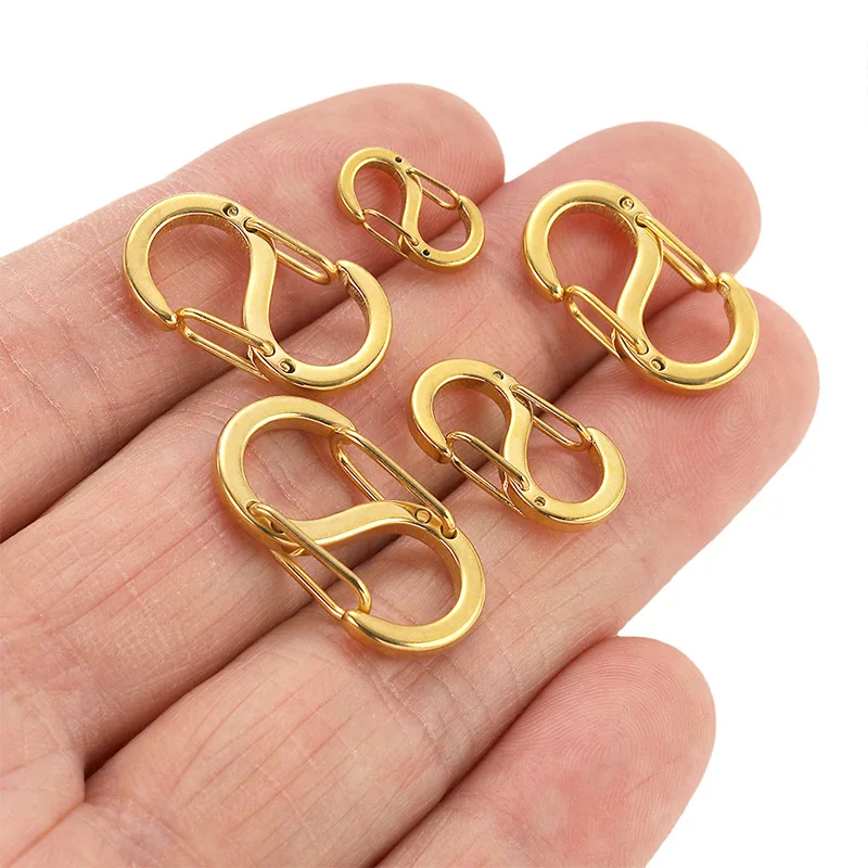 4Pcs Stainless Steel Chic Letter S Buckle Gold Plated Lobster Clasps Hooks Connectors Necklace for DIY Jewelry Making Supplies