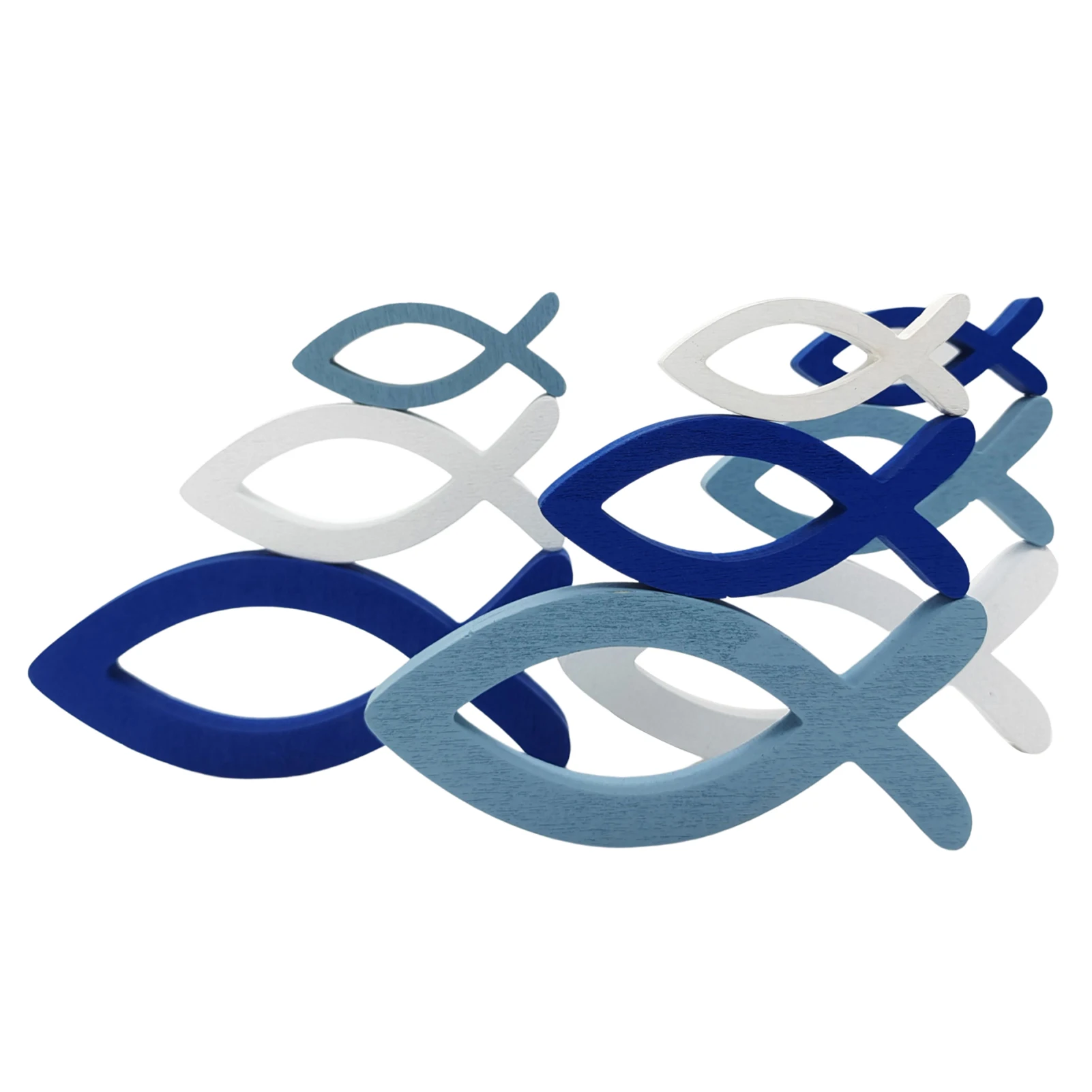 

9pcs Wooden Fish Wall Decor Handcrafted Ocean Fish Wall Decor With 9 Random Sizes Coastal Wall Decor For Living Room Bathroom