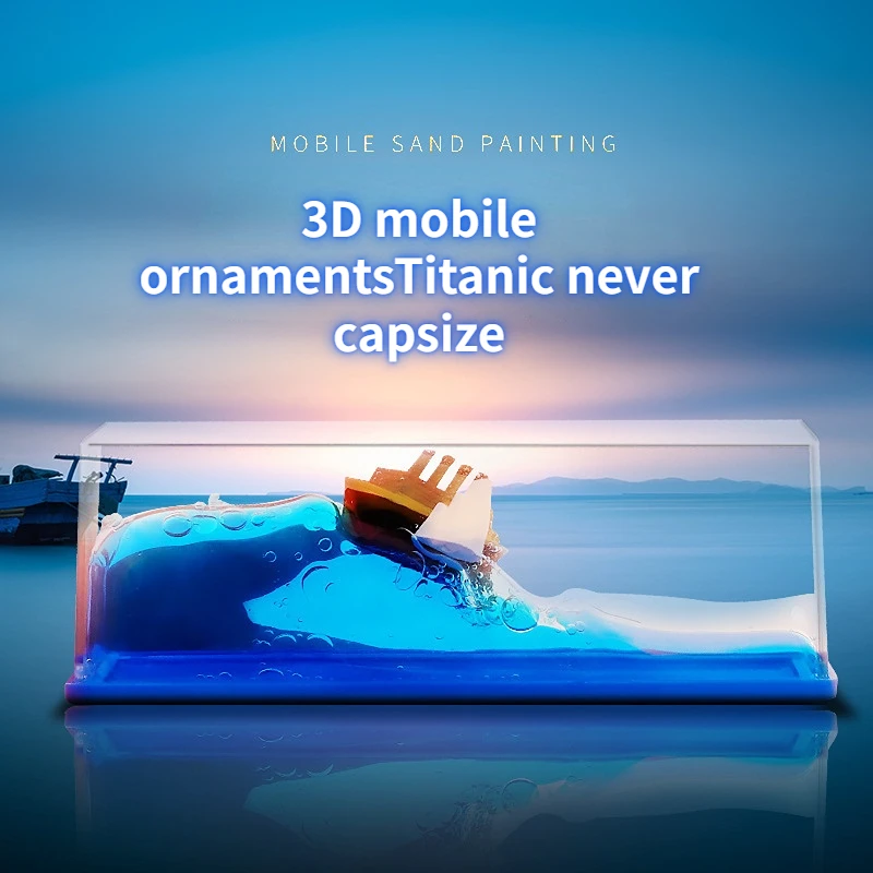 

Cruise Ship Fluid Drift Bottle Desktop Ornament Holiday Decoration Birthday Gift Table Setting Titanic Ornament