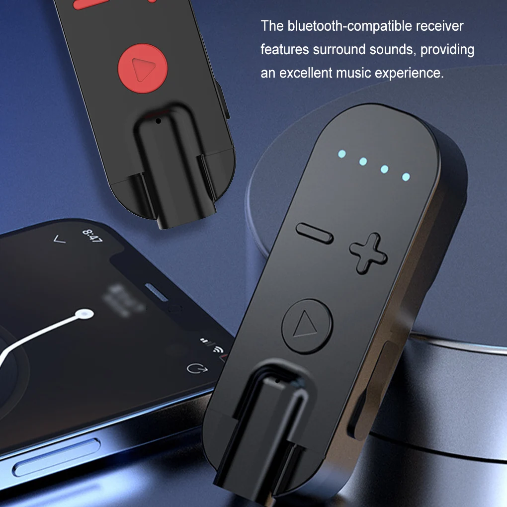 Bluetooth-совместимый аудиоприемник с зажимом микрофоном стерео-шумоподавление