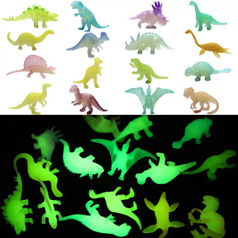 

16pcs/set Mini Luminous Jurassic Noctilucent Dinosaur Toys Glow In The Dark Dinosaurs Baby Boys Gift for Children Novelty Model