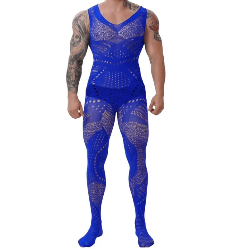 Мужское сетчатое нижнее белье подарок для него чулки тела ажурное боди