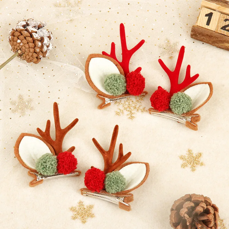 

Рождественские украшения для волос, плюшевые красные и зеленые шарики, милая плюшевая заколка для детей и взрослых, празднивечерние