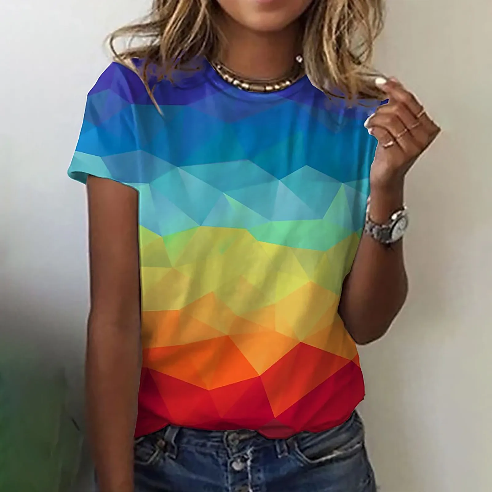 

Top Tees For WomenBeachLoose Causal Tees Ladies Top Small