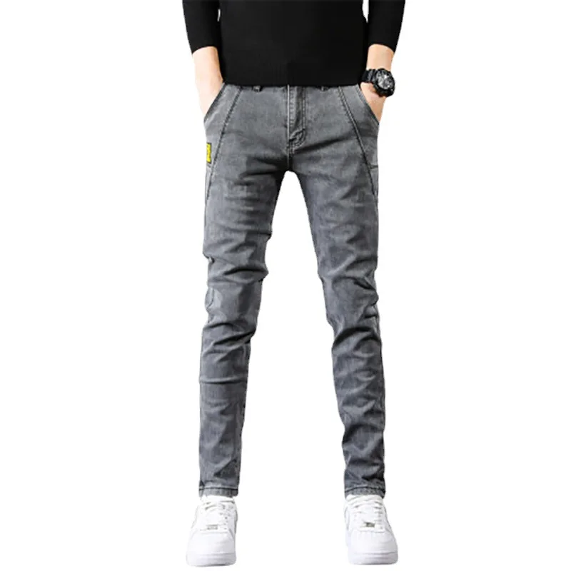 Мужские эластичные брюки тонкие облегающие джинсы Новинка для весны и лета 2022 |