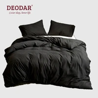 deodar home textile solid color duvetcover2pcs pillowcase bed quilt cover bedding linens set king 10490 inch queen 9090 inch