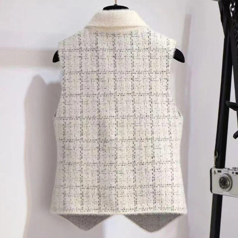 Имитация норки бархатный женский жилет куртка 2024Новый осенне-зимний