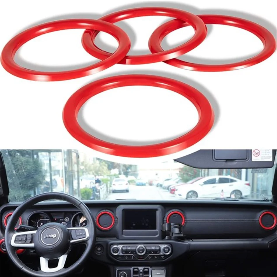 MX Air Conditioner Vent Outlet Cover Decoration Ring Interior Dashboard Trim Kit ABS Fit for Jeep Wrangler JL JLU & Gladiator JT