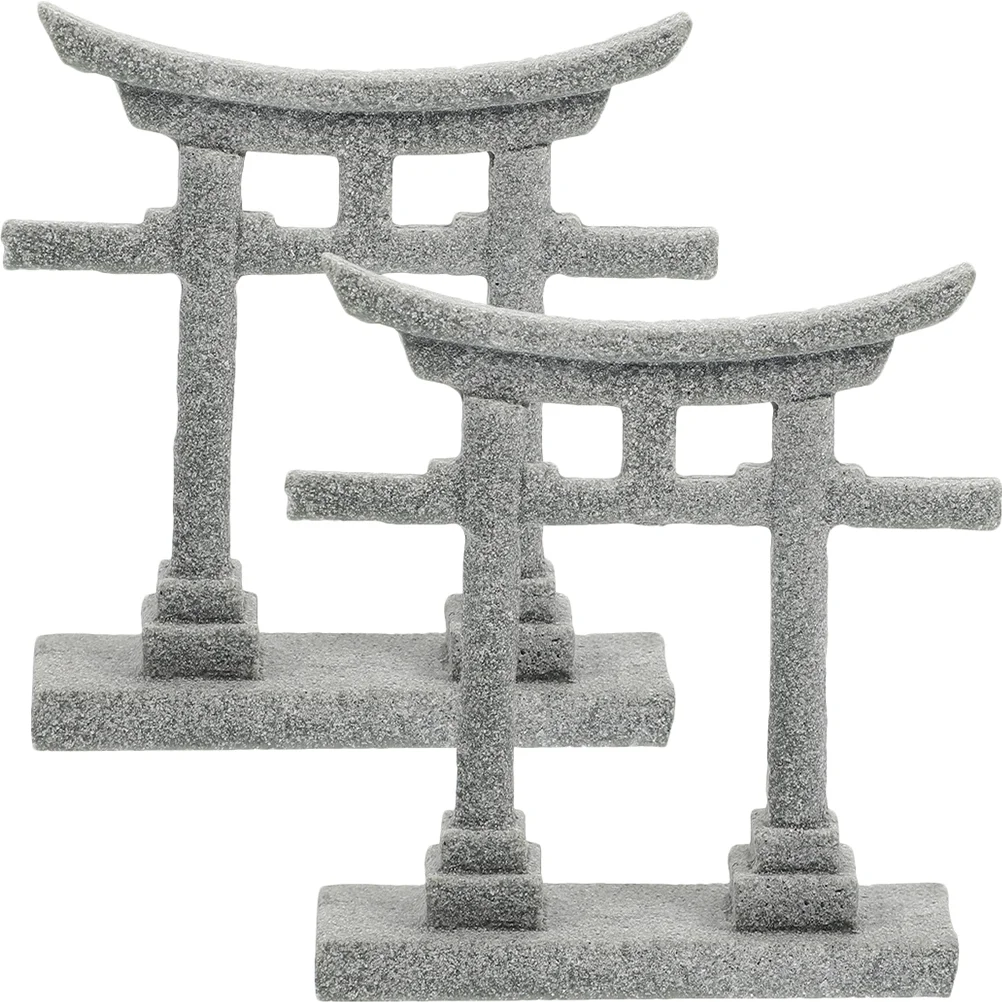

2pcs Torii Gate Decor Torii Sculpture Ornaments Fish Tank Decorations for Aquarium