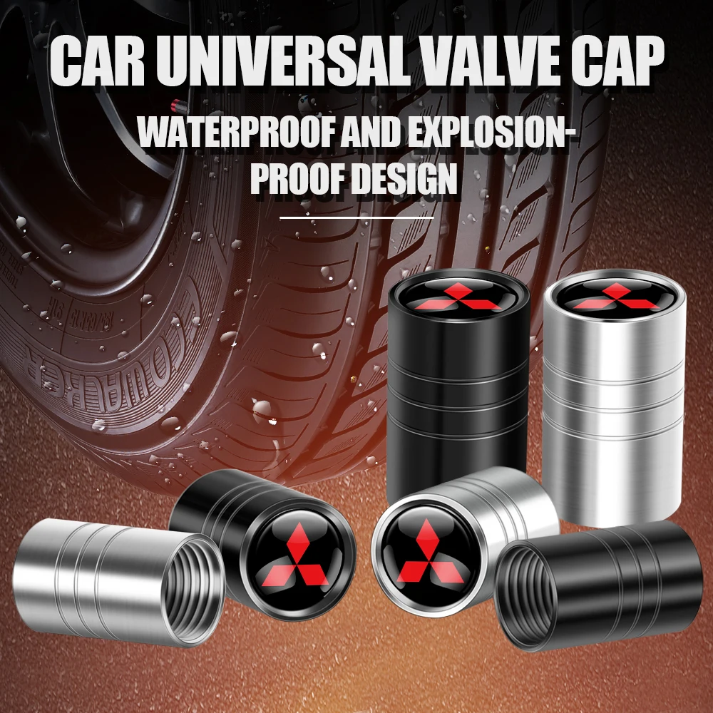 

4pcs Metal Car Styling Wheel Tire Valve Stem Caps Cover Auto Decoration For Mitsubishi ASX Lancer Pajero Outlander L200 EVO EX