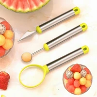 3pcs melon baller scoop set 3 in 1 stainless steel fruit scooper fruit carving tools set watermelon slicer for cantaloupe melon