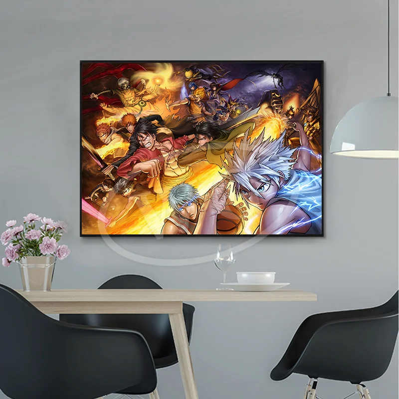 Аниме цельная картина на холсте Обезьяна Д Луффи акварельный персонаж плакат