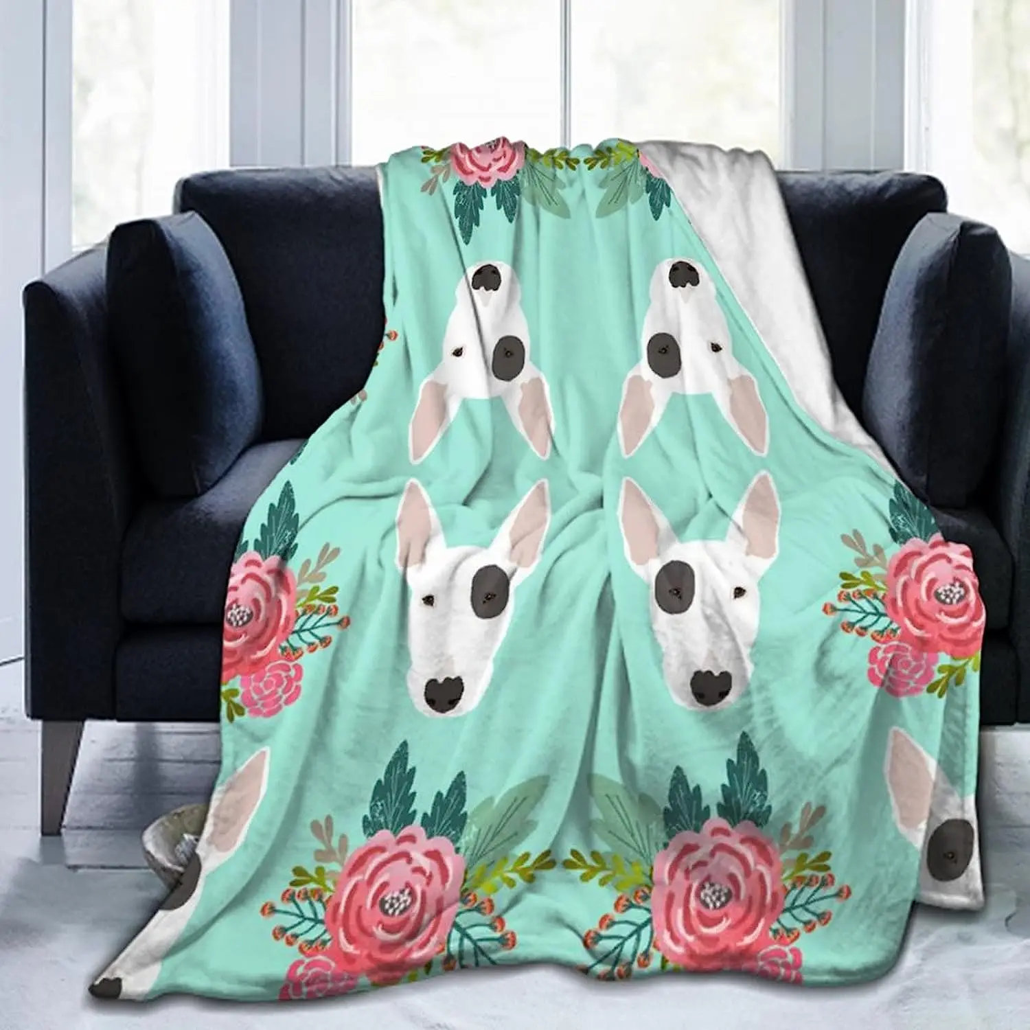 

Мягкое фланелевое одеяло премиум-класса, элегантное удобное покрывало для дивана, шезлонга, с цветочным рисунком, с рисунком быка