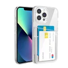 Прозрачный силиконовый Карманный Чехол-бумажник для карт для iPhone 13 Pro Max 12 Mini 11 XR Xs X 7 8 SE Samsung Galaxy S22 Plus S22 Ultra