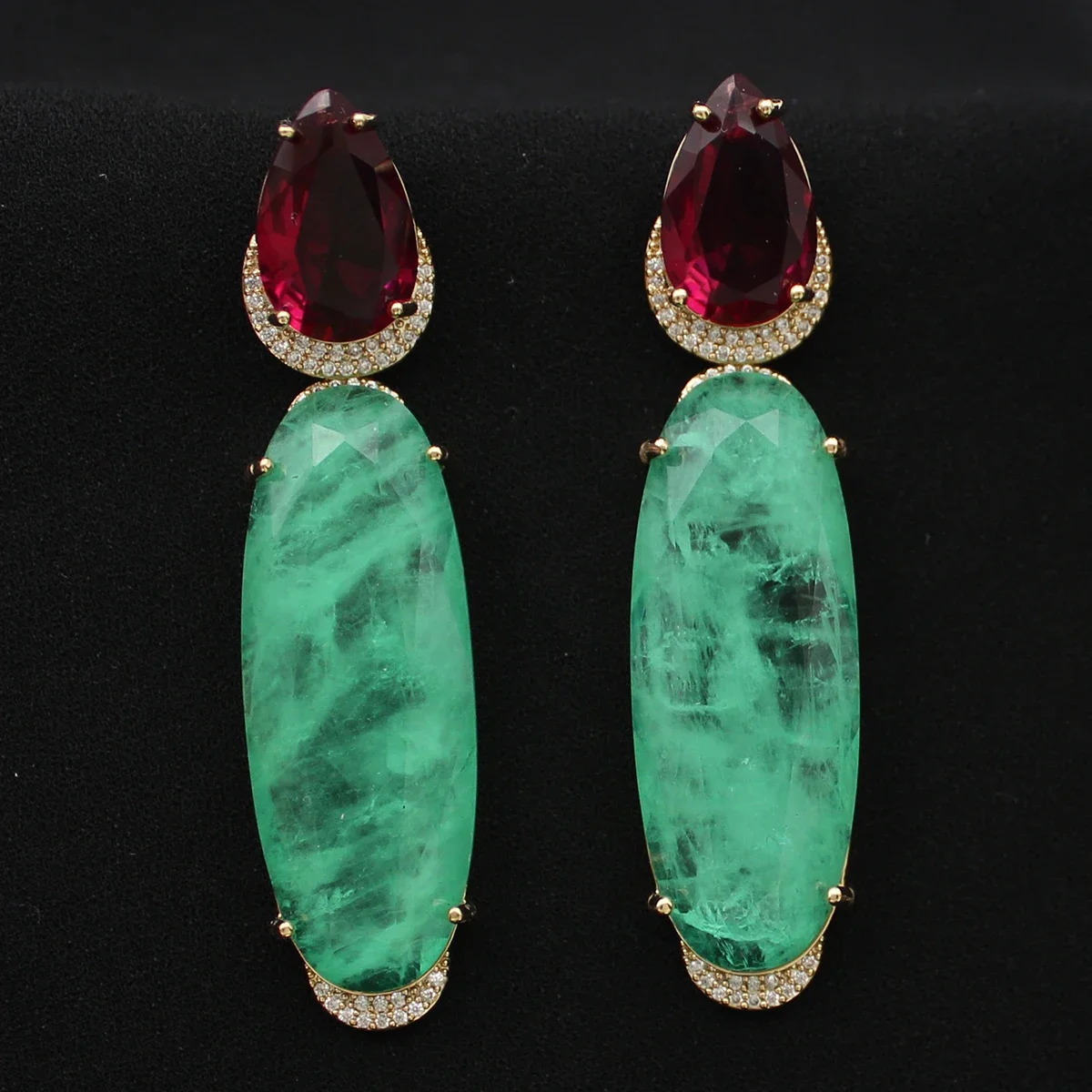 Красочные фиолетовые зеленые Висячие серьги для женщин роскошные ювелирные