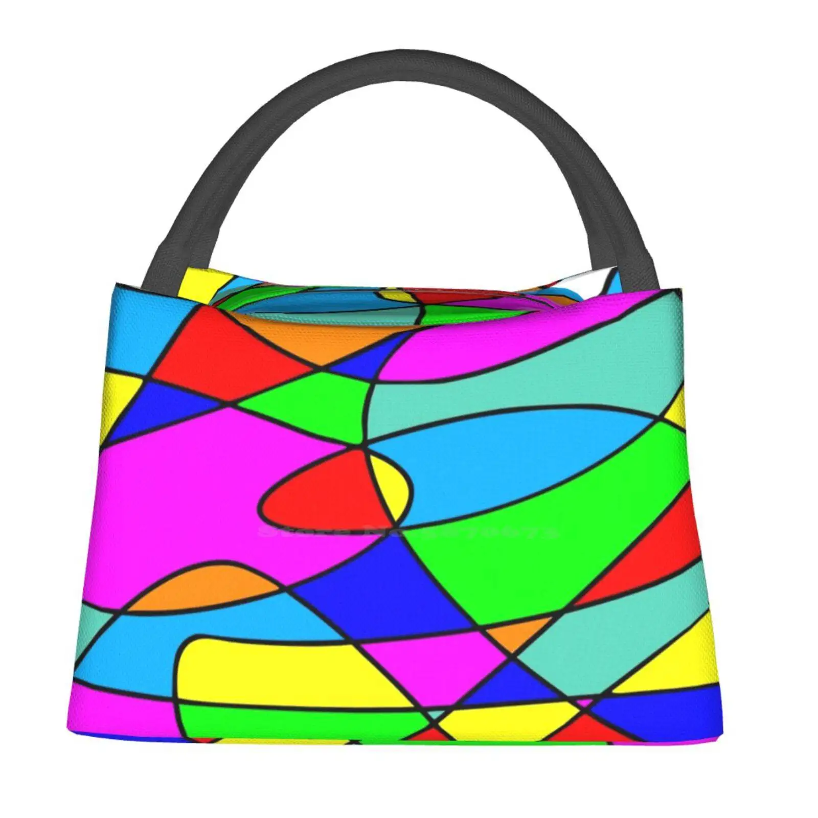 

Термосумка-холодильник с термоизоляцией для психоделических оттенков, для офисных работников, студентов, цвет случайный, психоделический