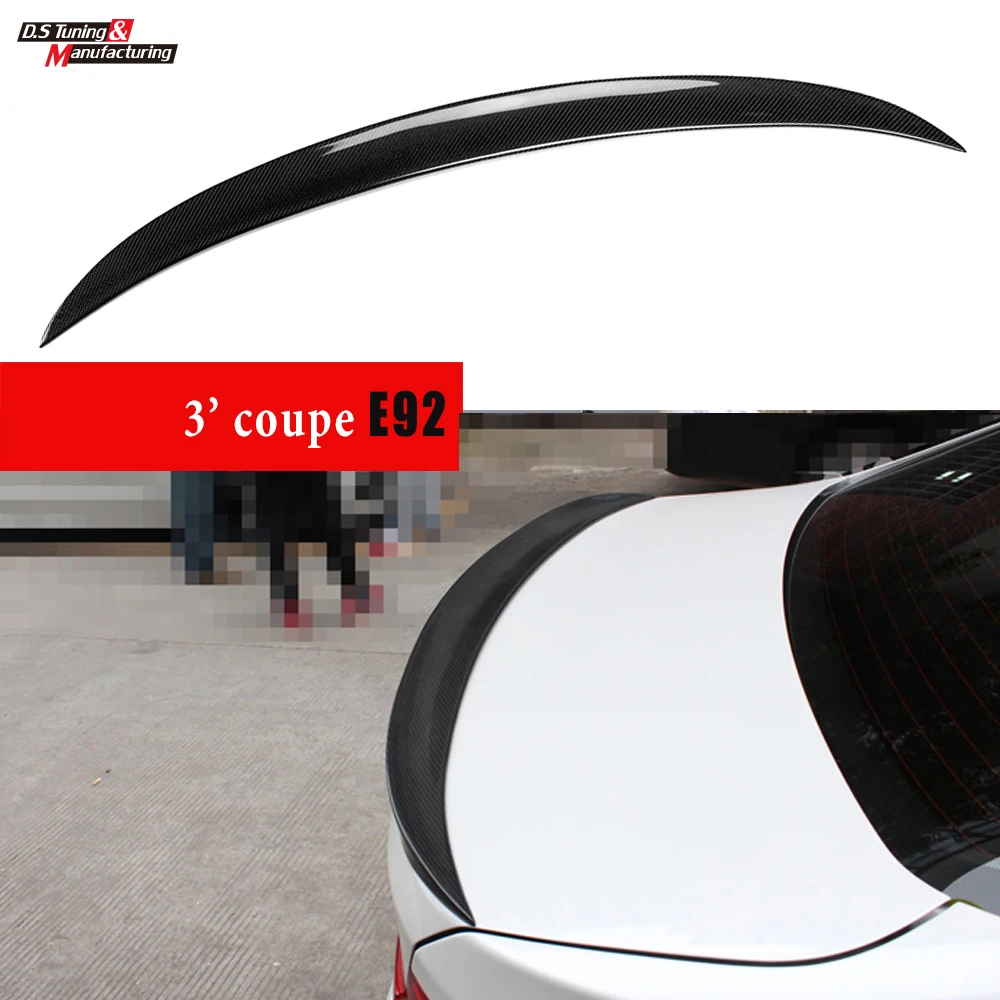 

Real Carbon Fiber Rear Trunk Spoiler Wings For 2006 - 2012 BMW 3 Series Coupe (E92 & Its M3) Car Boot Lid Lip Low-kick Deck Tail
