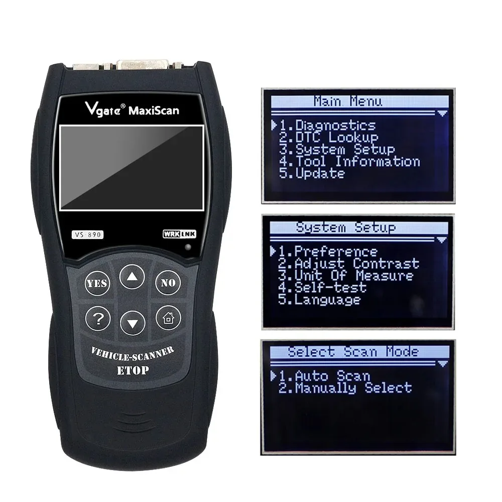 Фото Новейший сканер OBD2 Maxiscan Vgate VS890, считыватель кодов неисправностей, универсальный диагностический инструмент для автомобилей OBD 2 II OBDII VS 890 №4