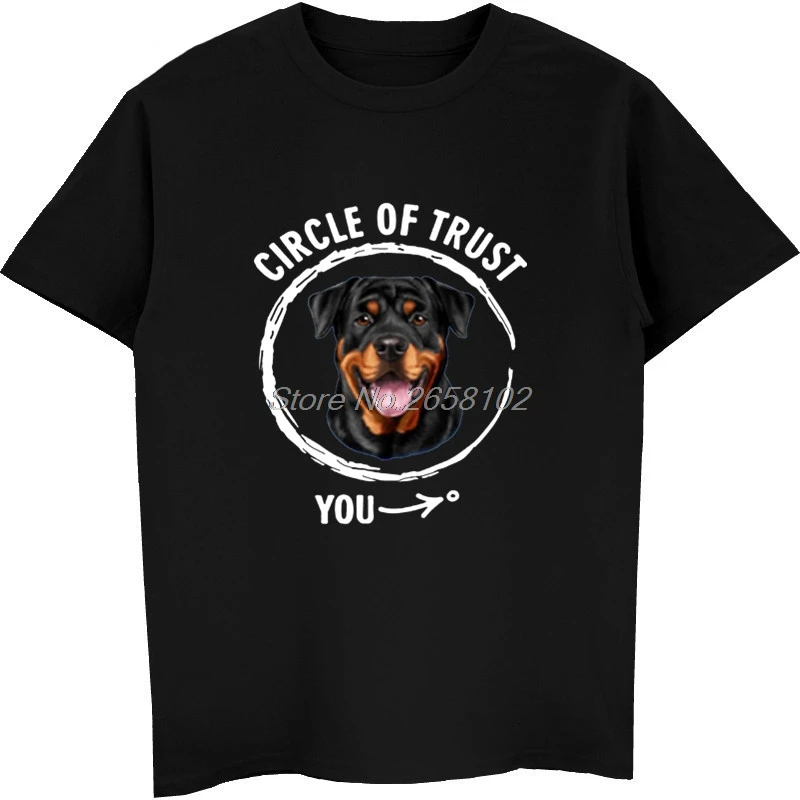 Купи Summer Men O-Neck Casual Print T Shirt Cool T-Shirt Circle Of Trust Rotweiller Gift For Dog Lover Tees Hip Hop Tops Harajuku за 280 рублей в магазине AliExpress