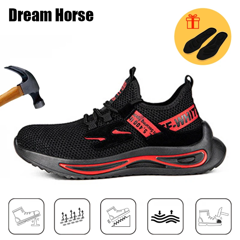 

Casual Breathable Men's Safety Shoes Anti-smashing Anti-puncture Work Shoes Wear-resistant Steel Toe Shoes