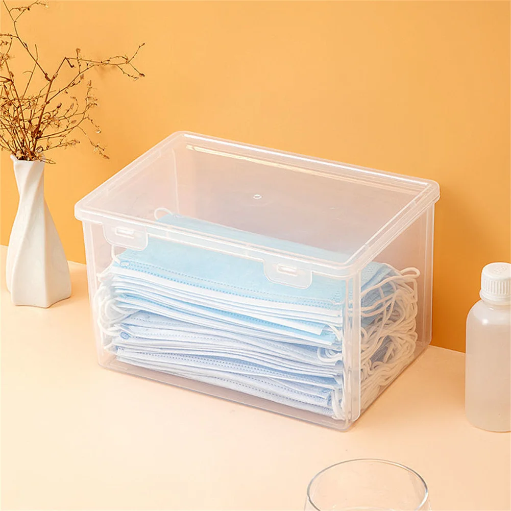 

Tool Storage Box Transparent Plastic Cosmetics/Jewelry Portable Travel Disposable Mask Desktop Storage Box Medicine Finish Box