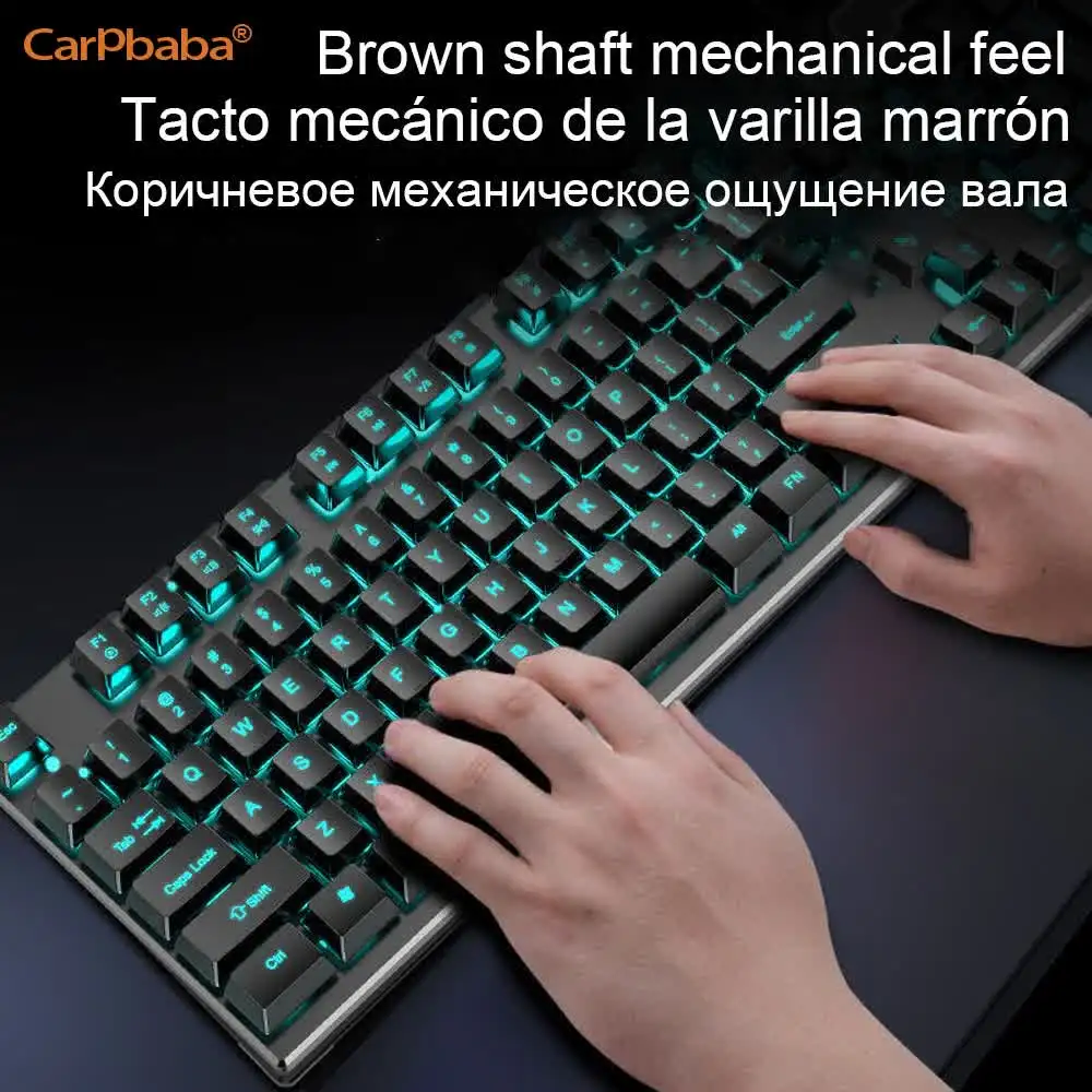 Металлическая клавиатура с Rgb-подсветкой 104 клавиши в стиле ретро