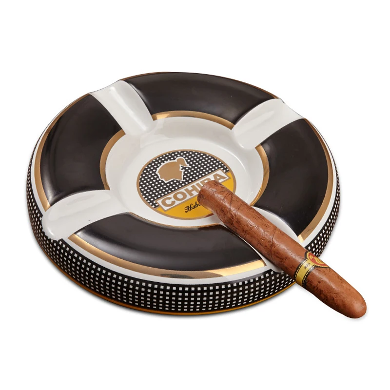 

Большая керамическая пепельница для сигар NLEC, оригинальная пепельница с 4 отделениями для гостиной, бара, офиса, подарок для курильщиков