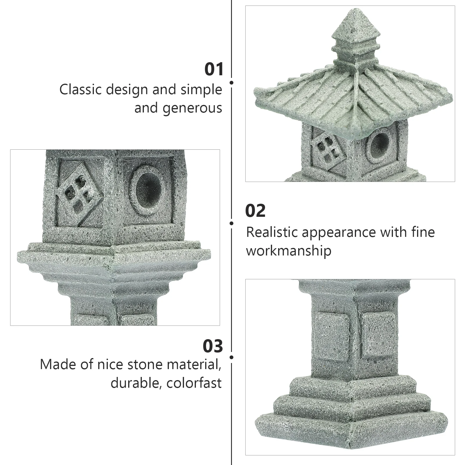 Каменный павильон украшение пагода мини-статуя елочные украшения уличный