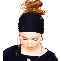 yoga headbands women sport elastic cotton head bandage biker wide headpiece stretch turban ribbon game gym scrunchy hair bands