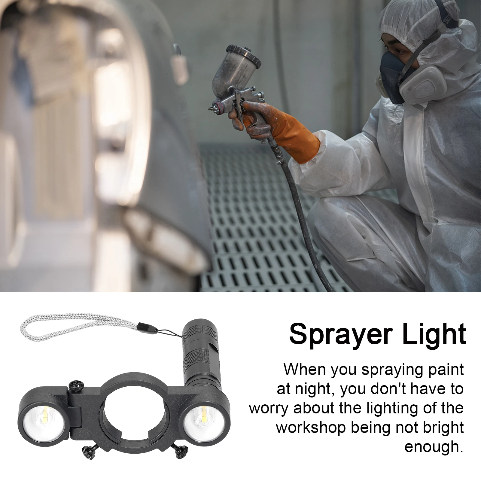 

Spraying Machine Light Airbrush Lighting Universal Sprayer Light Aadjustable 34-43mm Rechargeable Fill-in Light for Sprayer Tool