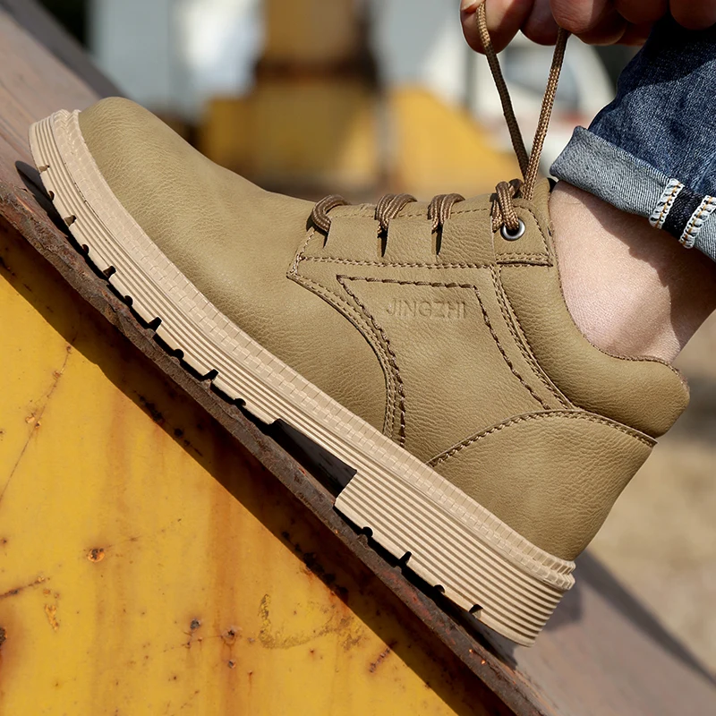 Work Safety Shoes Men's Safety Boots Anti-smash Work Shoes With Steel Toe Shoes Men Work Boots Anti-stab Safety Sneakers Male