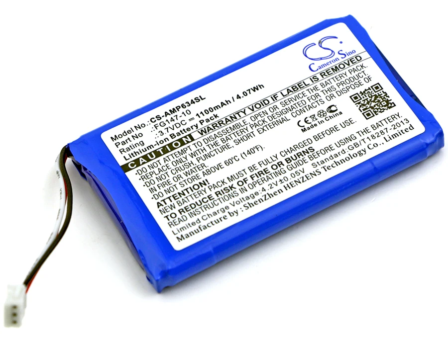 

CS 1100mAh / 4.07Wh battery for AMX Mio Modero remote controls, RS634 54-0148-SA, FG147-10, MIO-RBP