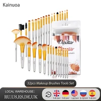 kainuoa 32pcs makeup set foundation eye shadows lipsticks powder highlight conceal brushes professional makeup tool kit with bag