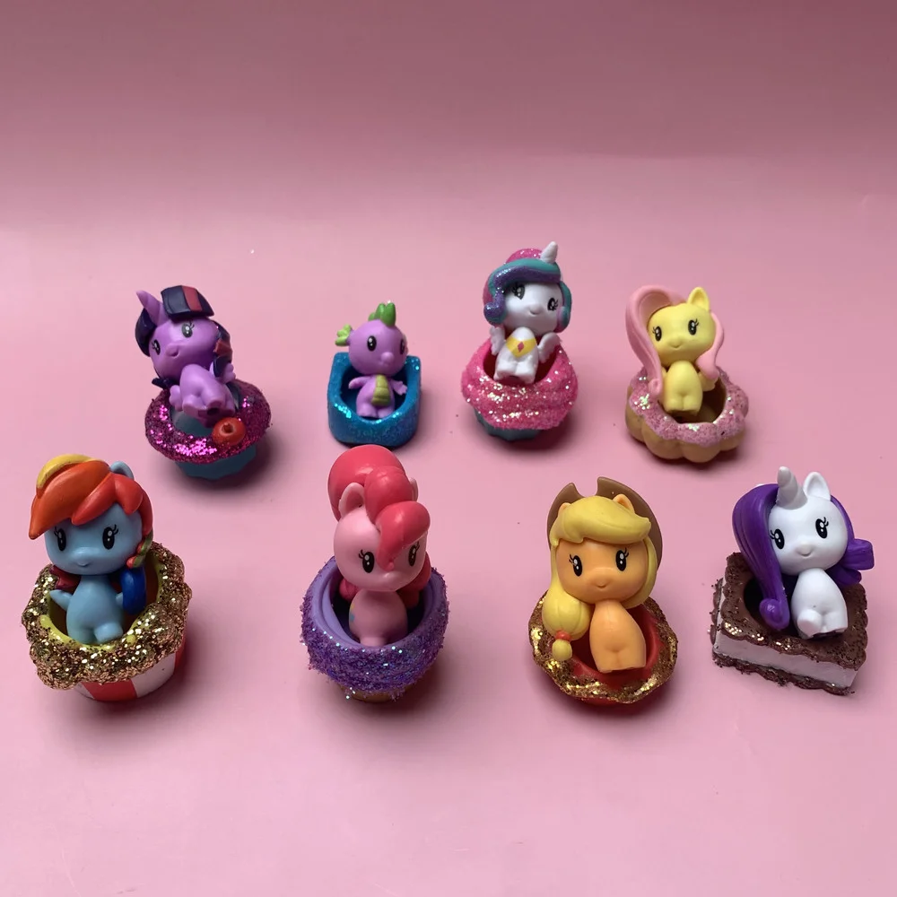

My Little Pony Doll Q Version Multicolor Pony Rainbow Dash Rarity Action Figure Model Toy With Accessories Ornaments Kids Gifts