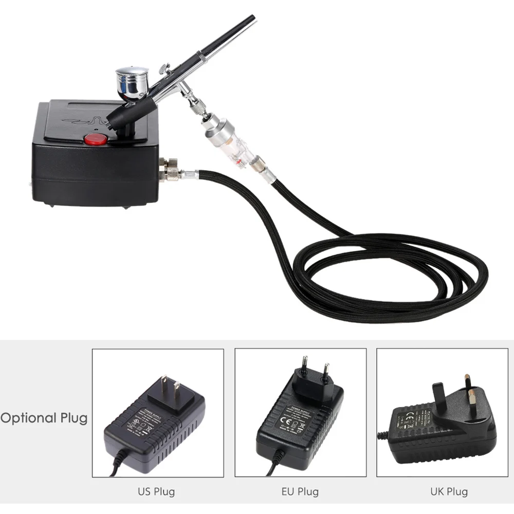 

0.001/0.3mm 100-240V Professional Electric Spray Gun Feed Dual Action Airbrush Compressor Kit for Art Painting Model Tool Set
