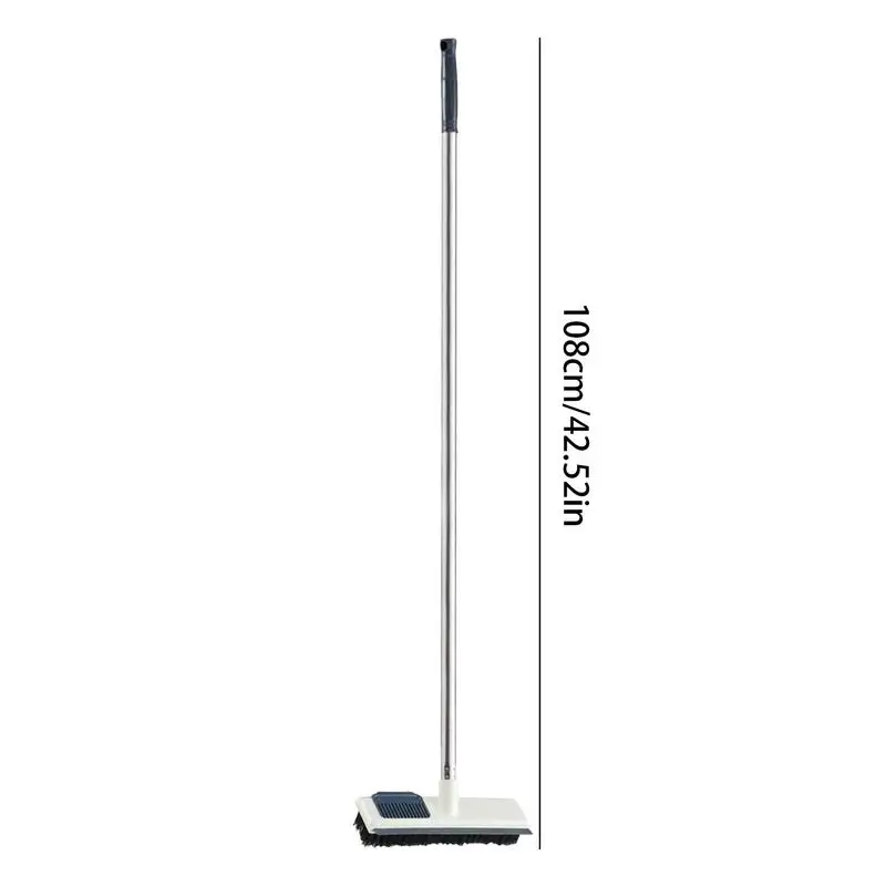 Щетка для чистки пола 2 в 1 с регулируемой длинной ручкой и жесткой щетиной