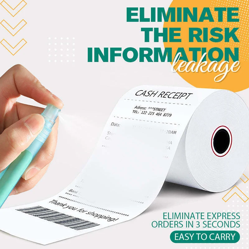 

Спрей для термочувствительной бумаги, Защитный спрей, уплотнение для конфиденциальности, жидкий тип, Устранитель крышки, удалитель, портат...