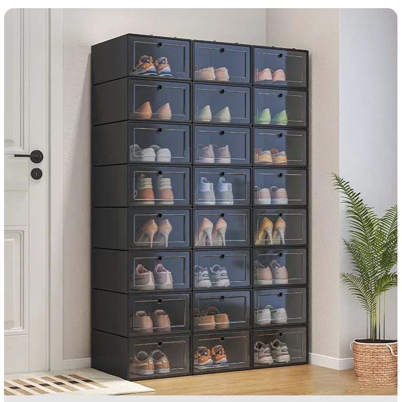 

6pcs/set Box Living Shoe Simple Snacks Storage Shoes Box Plastic For Books Room Storage Box Household Sundry Multifunctional