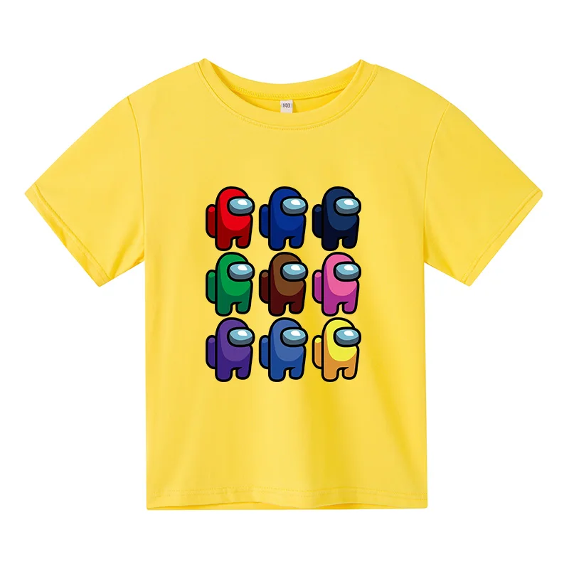 

Kawaii, новинка, Детская футболка «Игра среди США», 2021, забавные летние топы, мультяшная футболка Impostor Graphic, детские футболки в стиле хип-хоп, фут...