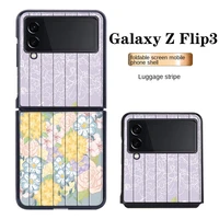 flower pattern mobile phone case suitable for samsung z flip 3 5g folding mobile phone case galaxy z flip 3 protective case