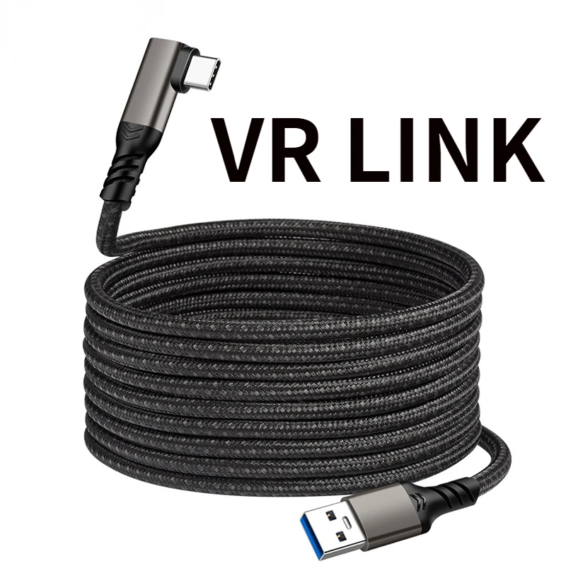 Кабель соединения VRLink для камеры очки гарнитура oculusвопросы 2 кабель для потоковой передачи данных 90 колен 3A60W USB Gen2 кабель для быстрой зарядк...