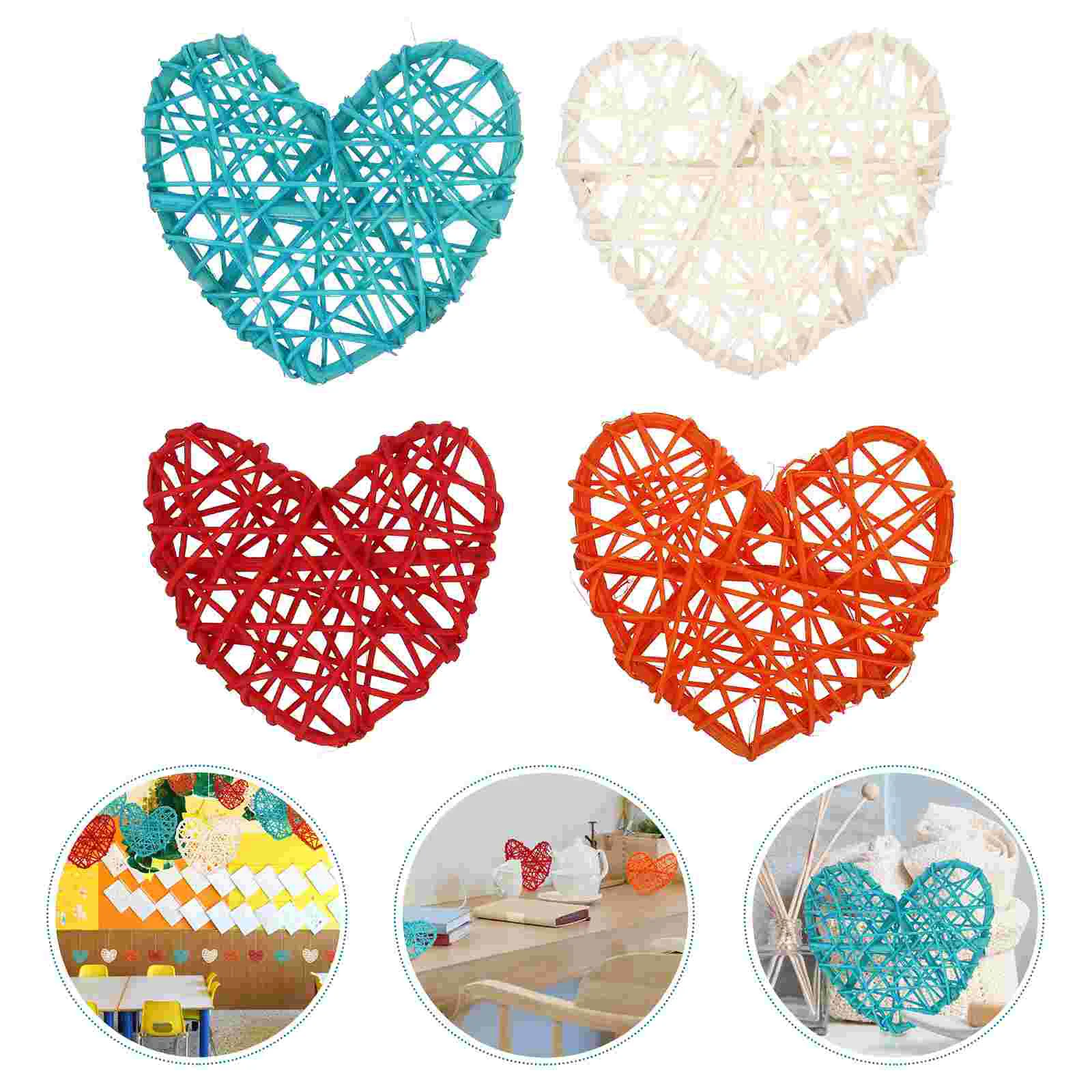 

20pcs Unique Rattan Ornaments Durable Rattan Decors Lovely Desktop Adornments